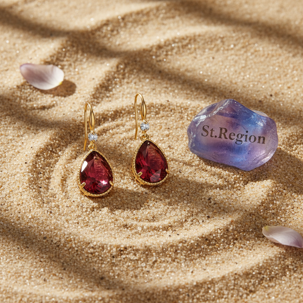 Red Crystal & Cubic Zirconia Goldtone Teardrop Hook Earrings - Street Region