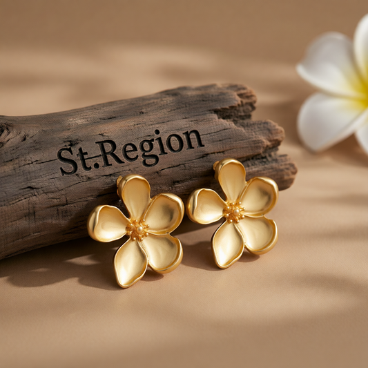 18K Gold-Plated Flower Stud Earring