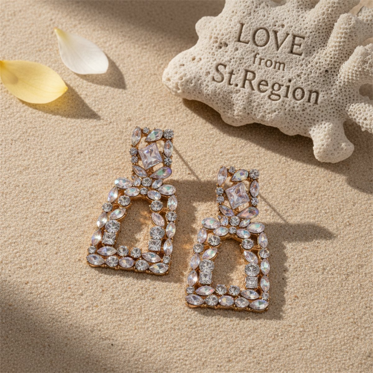 Crystal and Cubic Zirconia Open Ladder Drop Earring, drop earrings for women, everyday style, lifestyle look