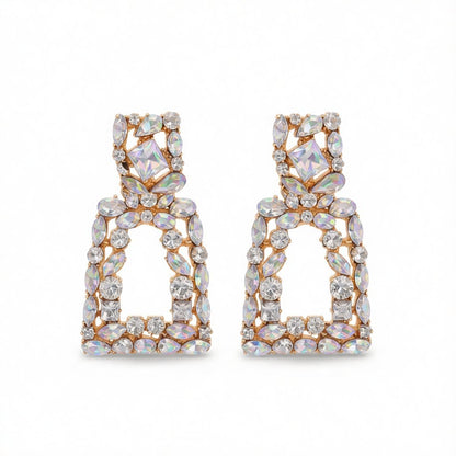 Crystal and Cubic Zirconia Open Ladder Drop Earring, drop earrings for women, everyday style, side view