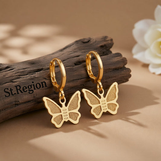 18K Gold-Plated Butterfly Drop Earrings