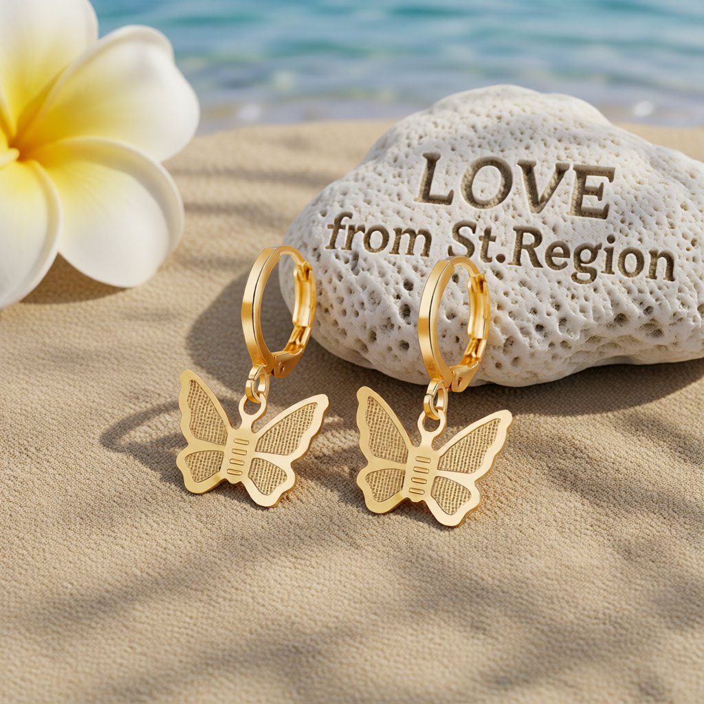 18K Gold-Plated Butterfly Drop Earrings
