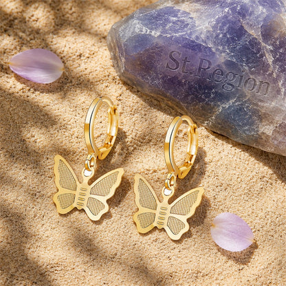 18K Gold-Plated Butterfly Drop Earrings