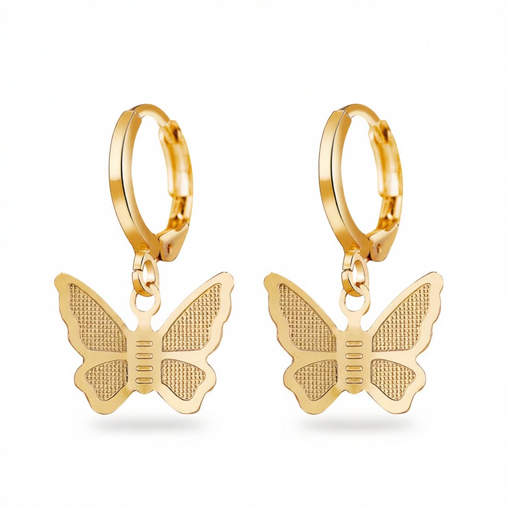 18K Gold-Plated Butterfly Drop Earrings
