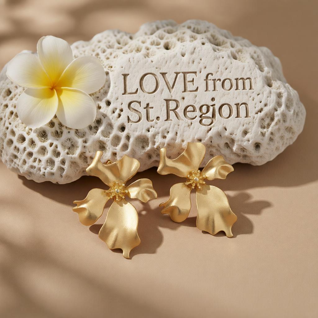 18K Gold-Plated Floral Stud Earrings, cubic zirconia stud earrings for women, vintage-inspired design, lifestyle look