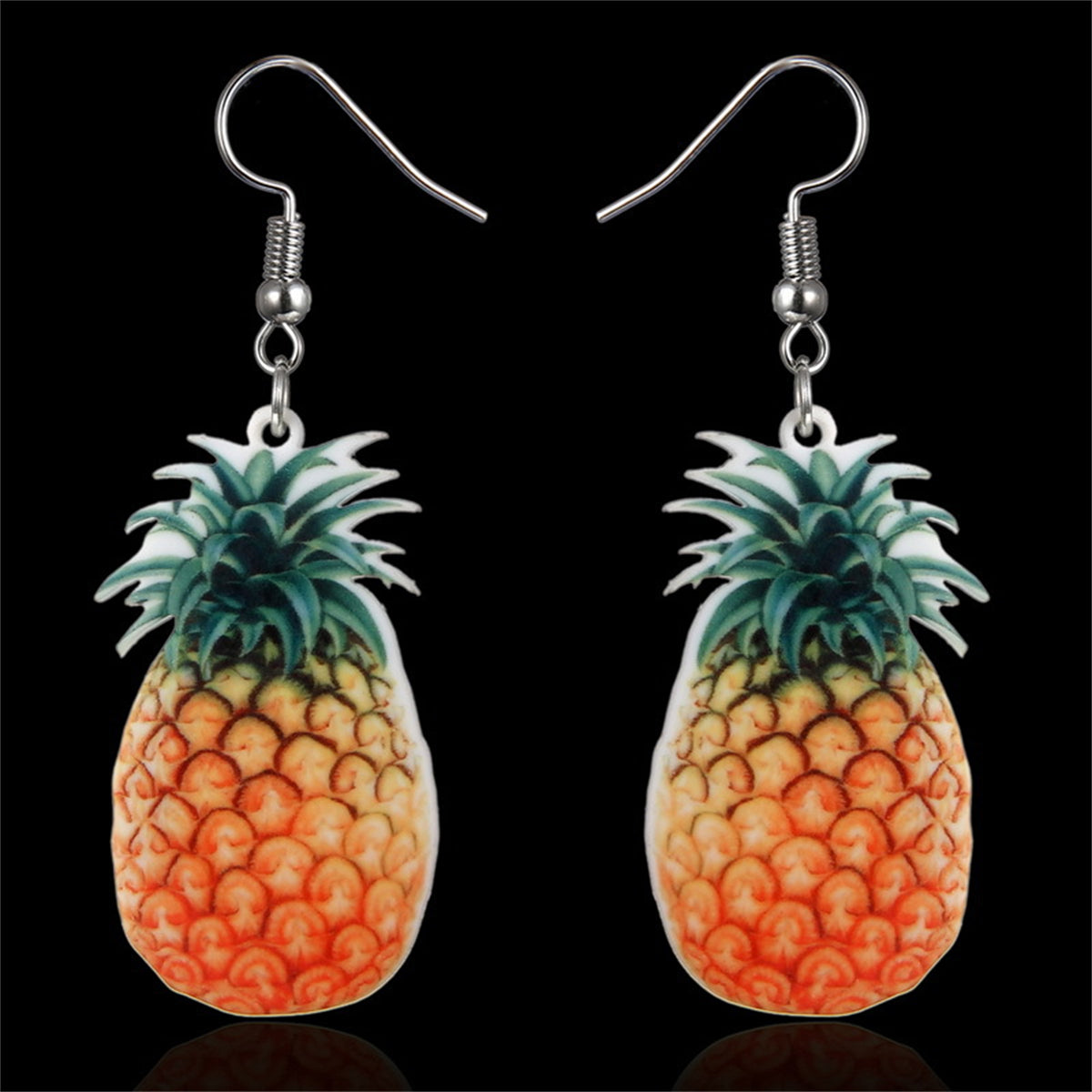 Yellow Acrylic & Silver-Plated Pineapple Drop Earrings
