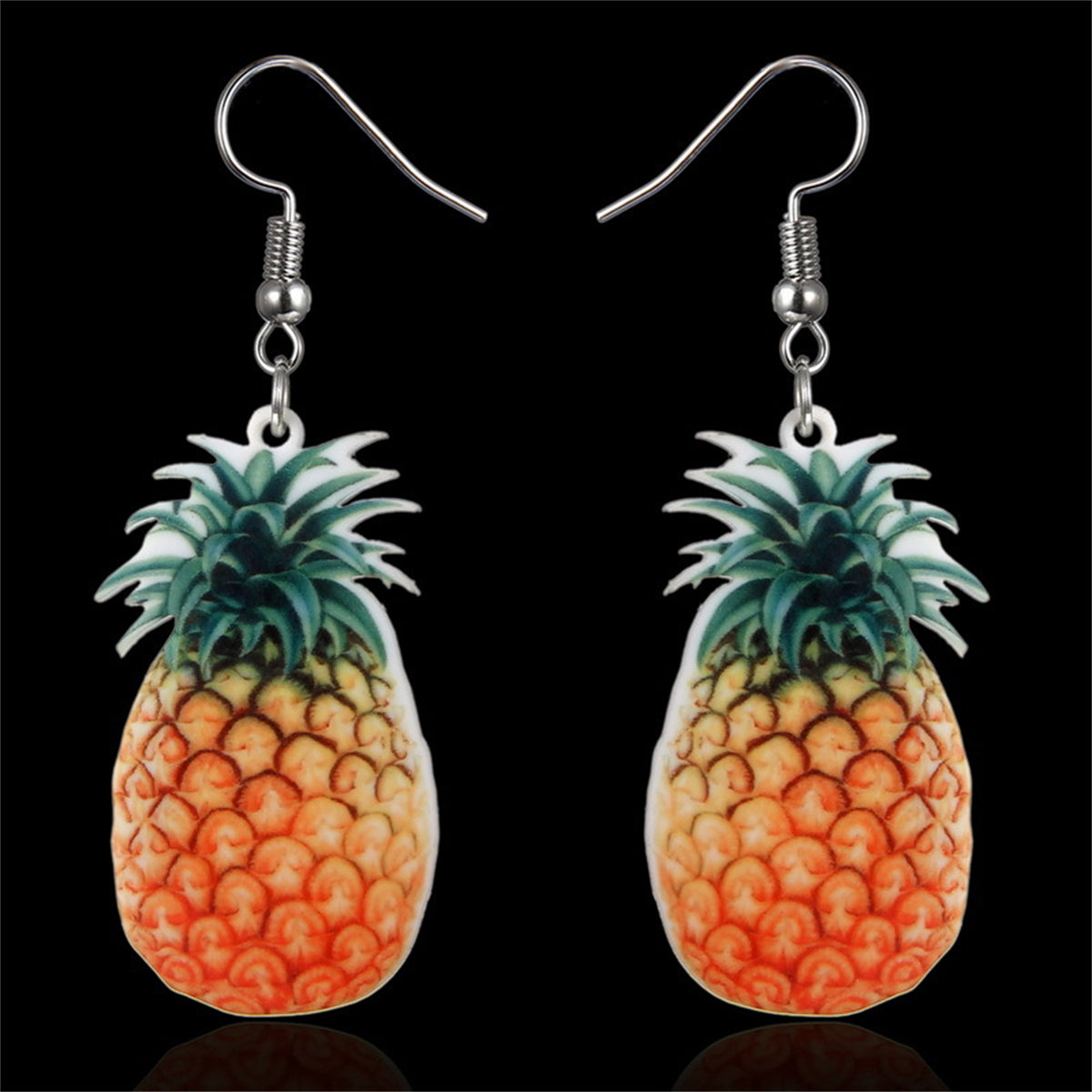 Yellow Acrylic & Silver-Plated Pineapple Drop Earrings