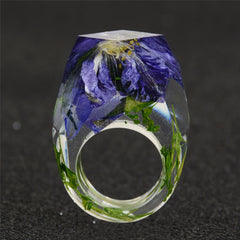 Purple & Green Dried Flower Ring