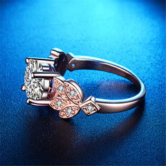 Crystal & Cubic Zirconia Floral Ring