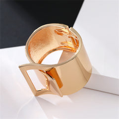 18K Gold-Plated Buckle Wide-Brim Bangle