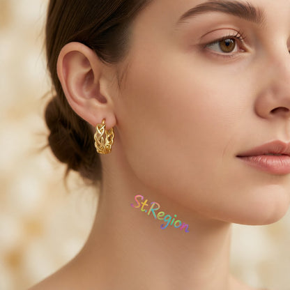 18K Gold-Plated Chain Huggie Earrings
