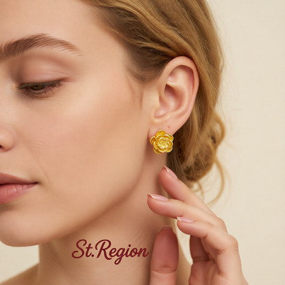 18K Gold-Plated Flower Stud Earrings