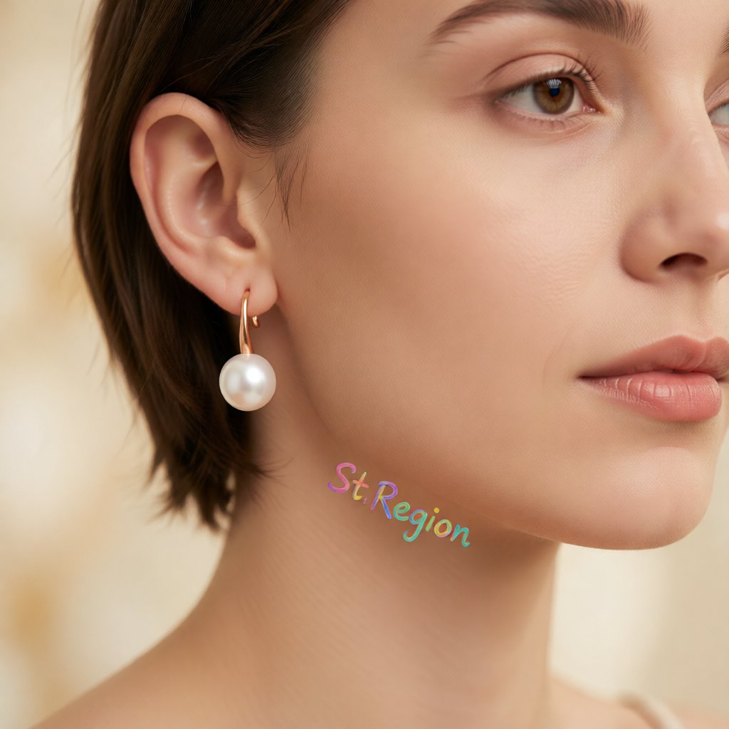 Pearl and 18K Rose Gold-Plated Hook Drop Earrings, rose gold drop earrings for women, everyday style, styled look