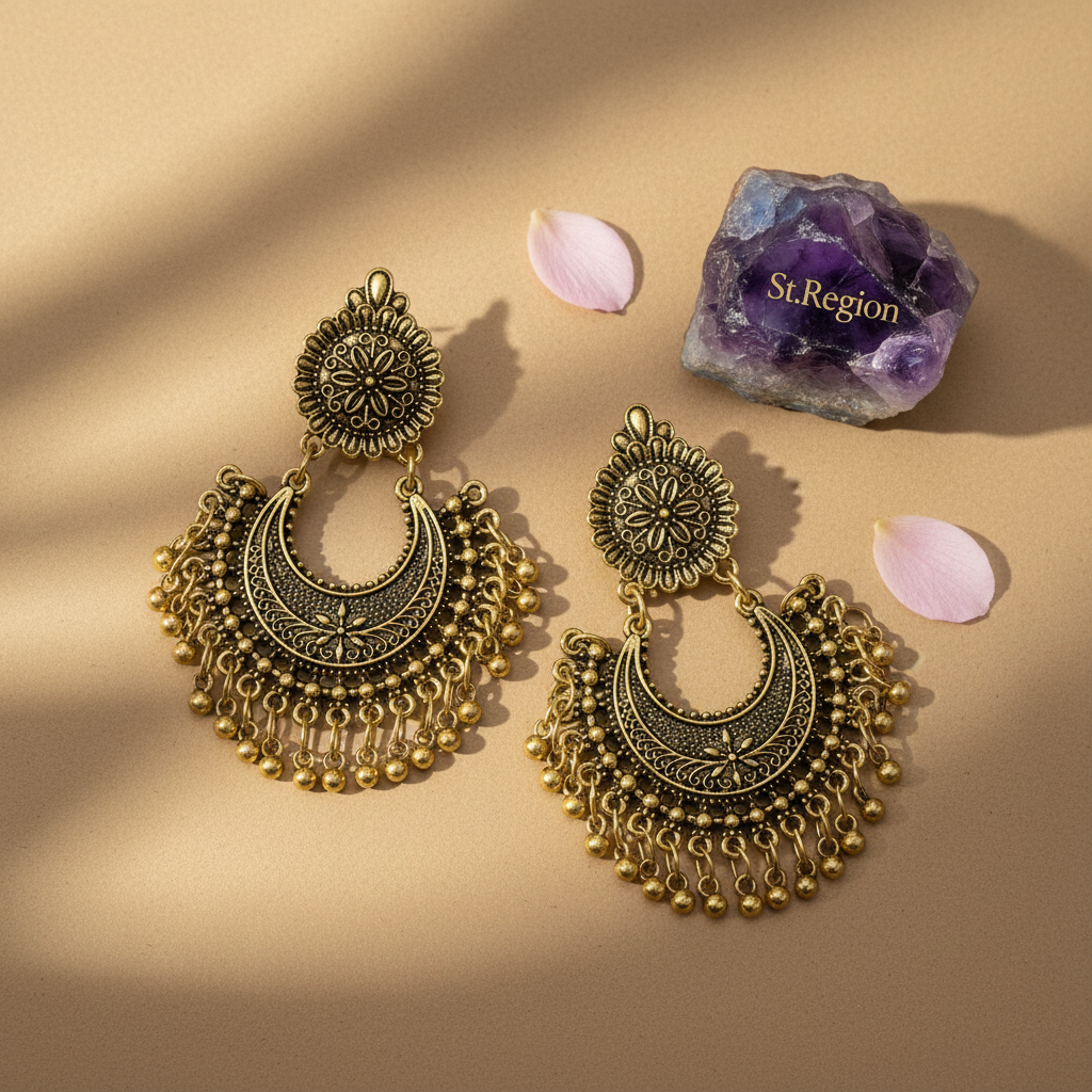 18K Gold-Plated Boho Intricate Drop Earrings - Street Region
