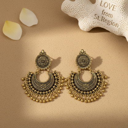 18K Gold-Plated Boho Intricate Drop Earrings - Street Region