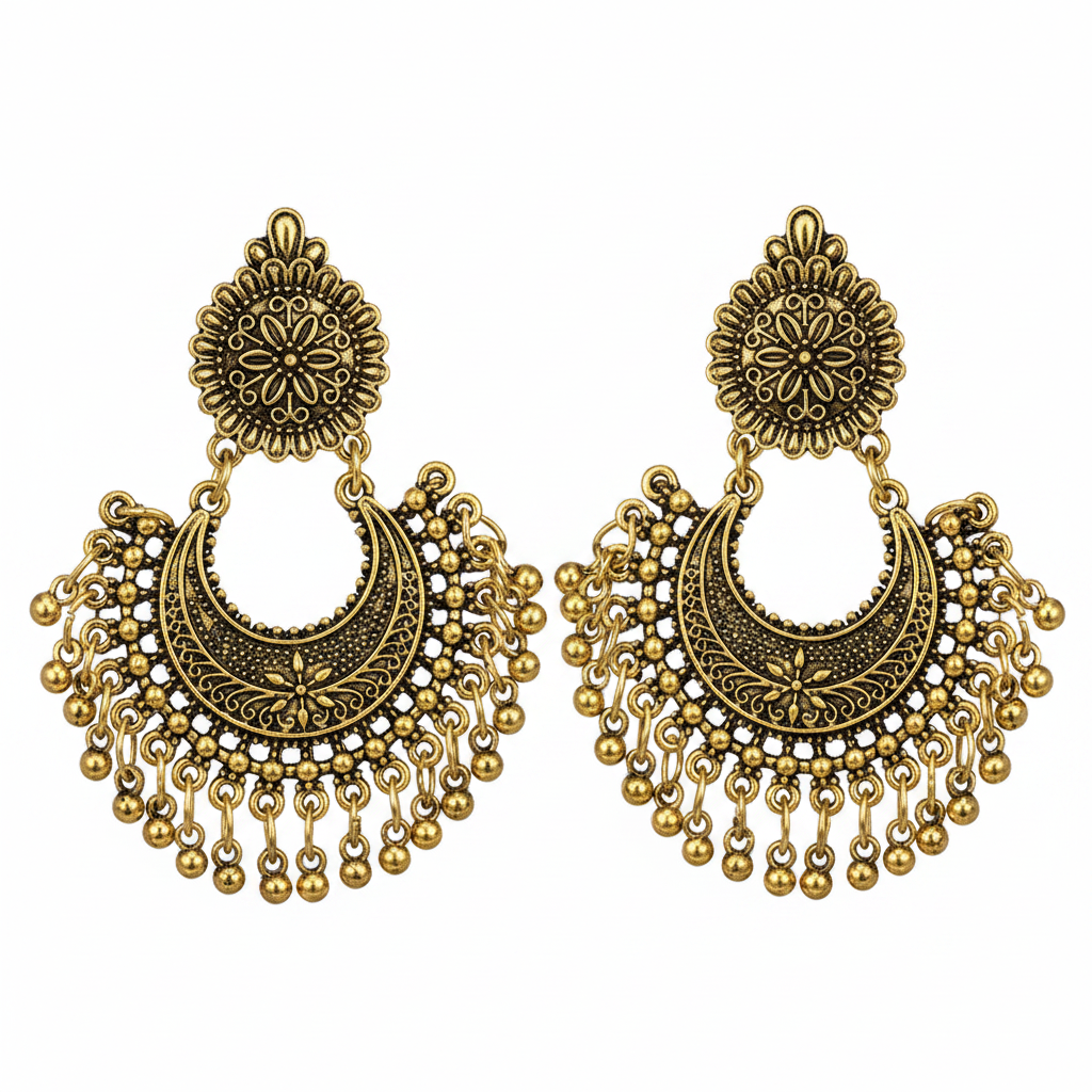 18K Gold-Plated Boho Intricate Drop Earrings - Street Region