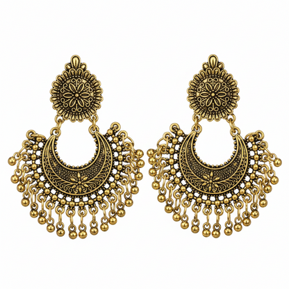 18K Gold-Plated Boho Intricate Drop Earrings - Street Region