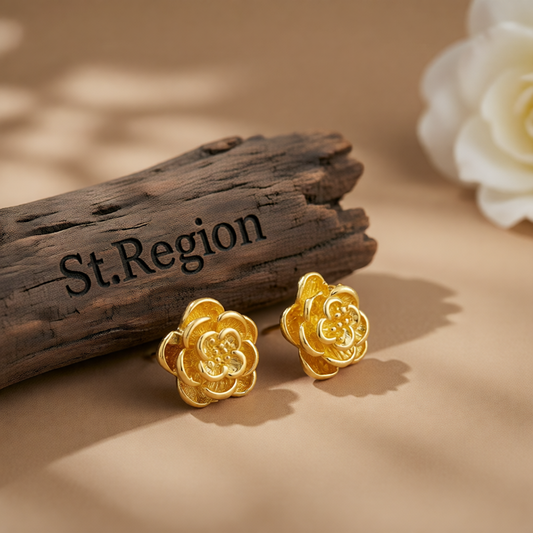 18K Gold-Plated Flower Stud Earrings