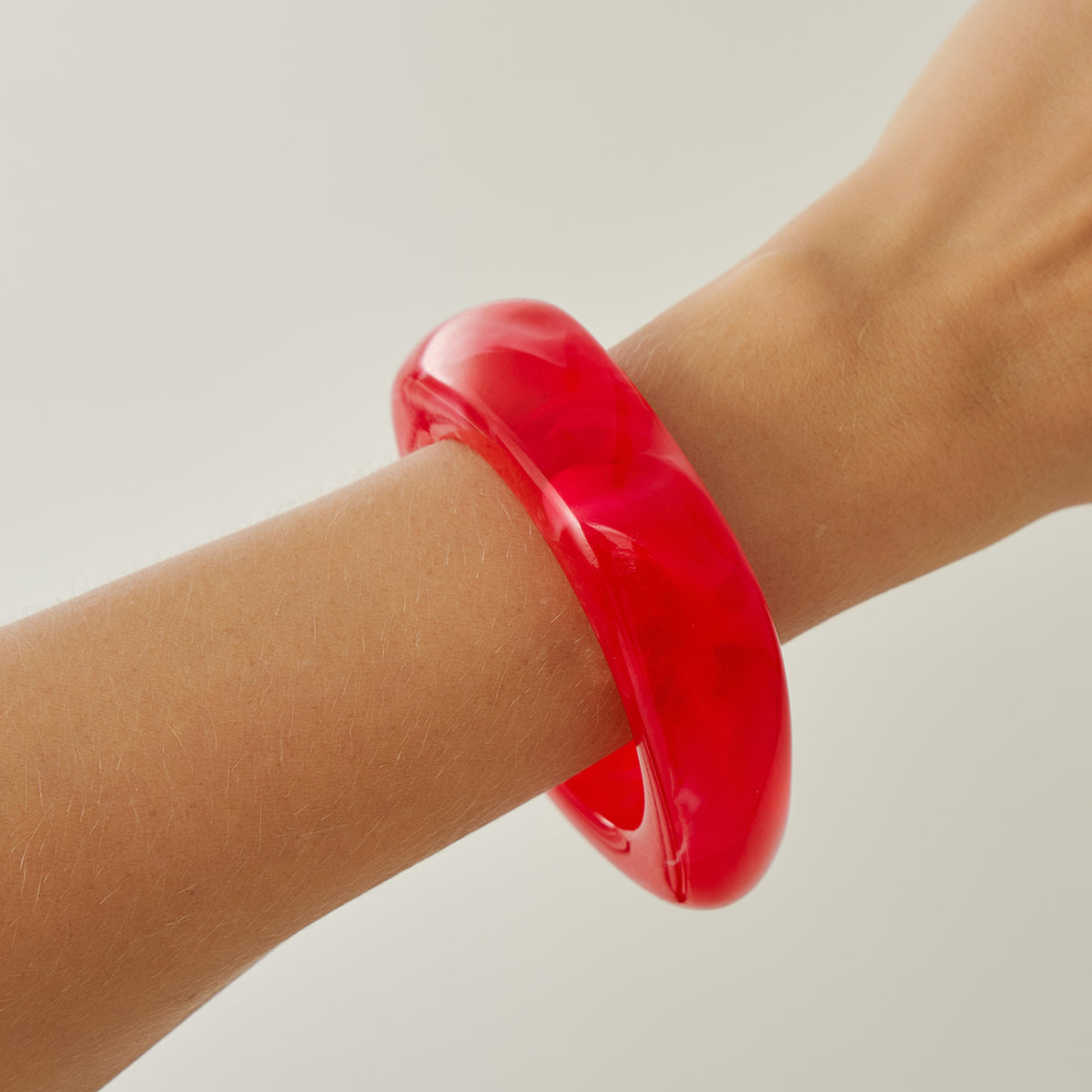 Berry Red Resin Square Bangle, bangle bracelet, elegant gift for her, styled look