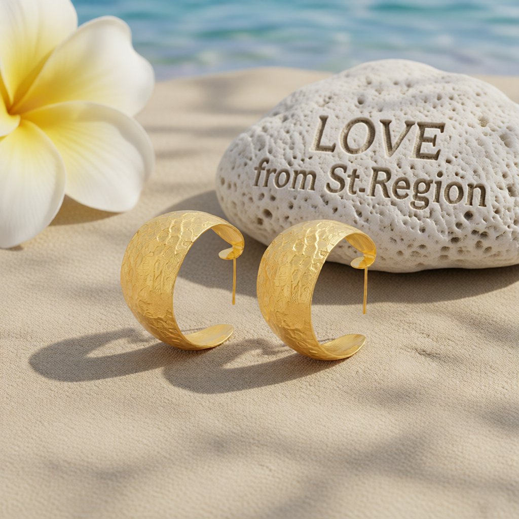 18K Gold-Plated Fish Scales C-Huggie Earrings, gold huggie earrings, vintage-inspired design, lifestyle look