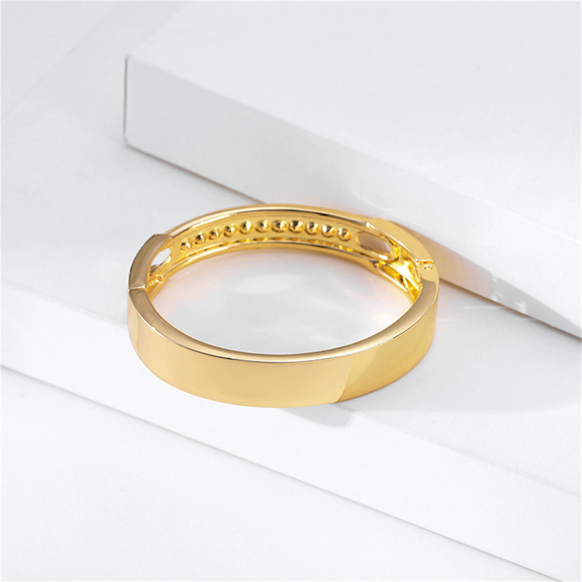Cubic Zirconia & 18K Gold-Plated Bangle
