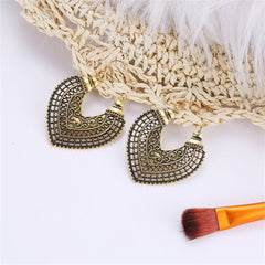 18K Gold-Plated Openwork Heart Huggie Earrings