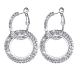 Cubic Zirconia & Silver-Plated Interlock Circle Drop Earrings