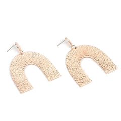 18K Rose Gold-Plated Pebbled Arc Drop Earrings