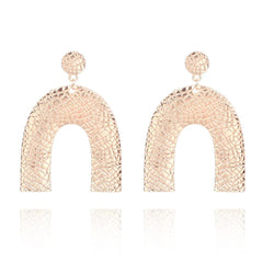 18K Rose Gold-Plated Pebbled Arc Drop Earrings