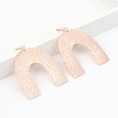 18K Rose Gold-Plated Pebbled Arc Drop Earrings