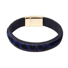 18K Gold-Plated & Blue Leopard Bracelet