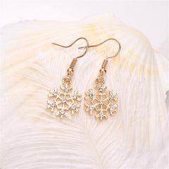Cubic Zirconia & 18K Gold-Plated Snowflake Drop Earrings
