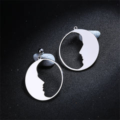 Silver-Plated Open Face Drop Earrings