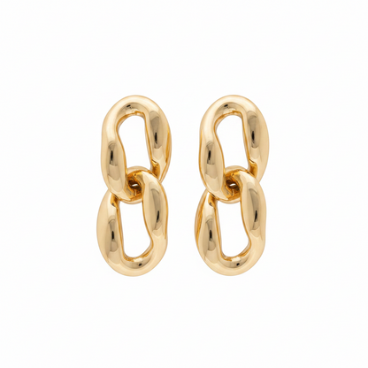 18K Gold-Plated Chain Drop Earrings - Street Region