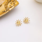 Crystal & 18k Gold-Plated Sunflower Stud Earrings