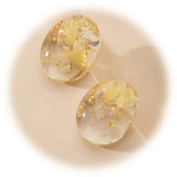 Yellow Floral & Silver-Plated Earrings