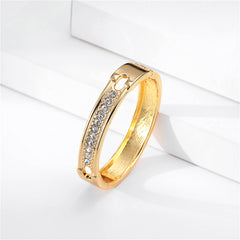 Cubic Zirconia & 18K Gold-Plated Bangle