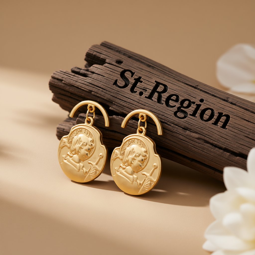 18K Rose Gold-Plated Curved Coin Drop Earrings, rose gold drop earrings for women, dainty minimalist design, front view