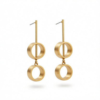 18K Gold-Plated Link Drop Earrings, gold drop earrings for women, elegant gift for her, side view