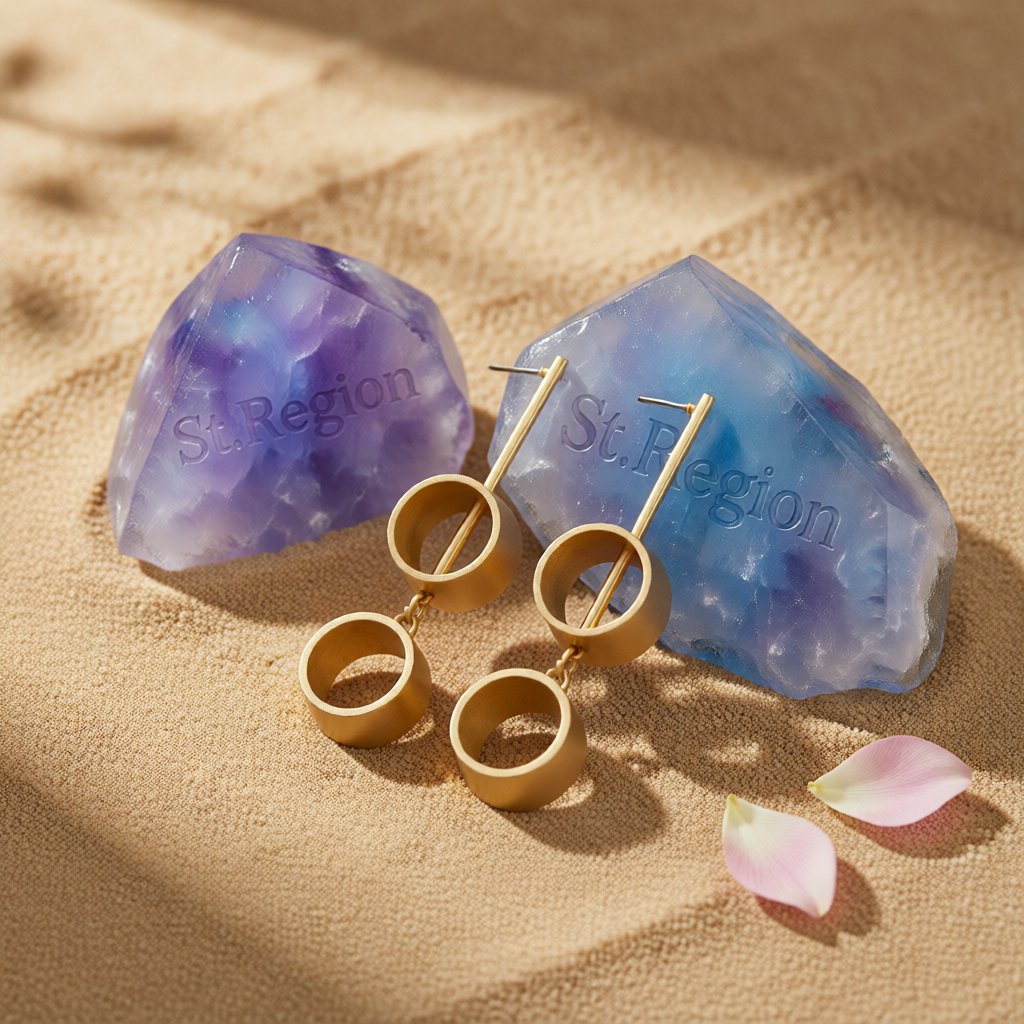 18K Gold-Plated Link Drop Earrings, gold drop earrings for women, elegant gift for her, detail close-up