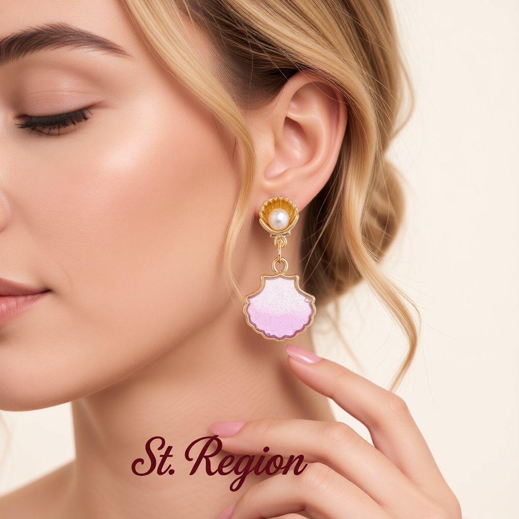 Pearl and Resin 18K Gold-Plated Shell Drop Earrings, gold drop earrings for women, everyday style, styled look