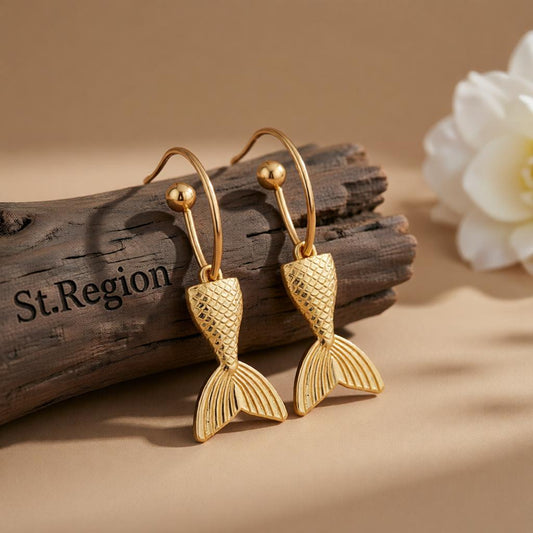 18K Gold-Plated Fishtail Drop Earrings
