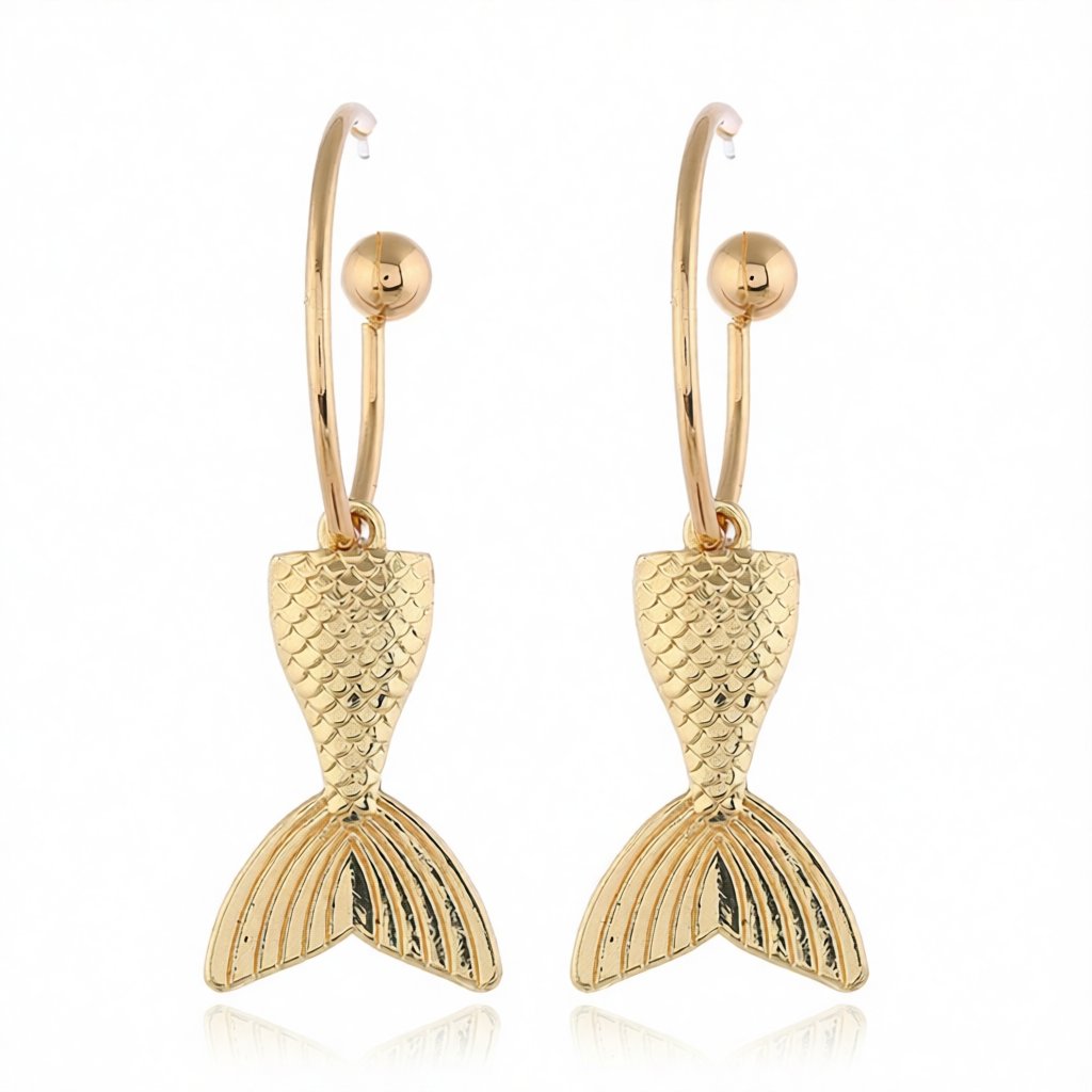 18K Gold-Plated Fishtail Drop Earrings