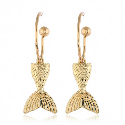 18K Gold-Plated Fishtail Drop Earrings