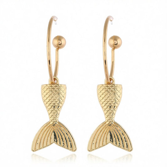 18K Gold-Plated Fishtail Drop Earrings
