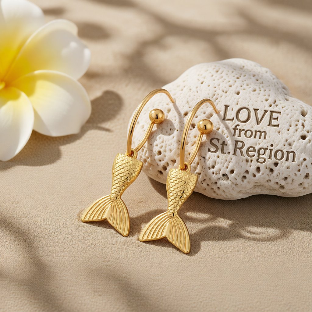 18K Gold-Plated Fishtail Drop Earrings