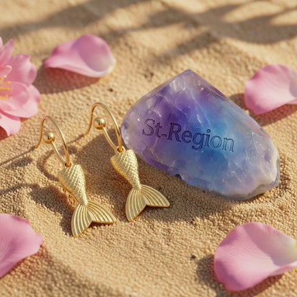 18K Gold-Plated Fishtail Drop Earrings