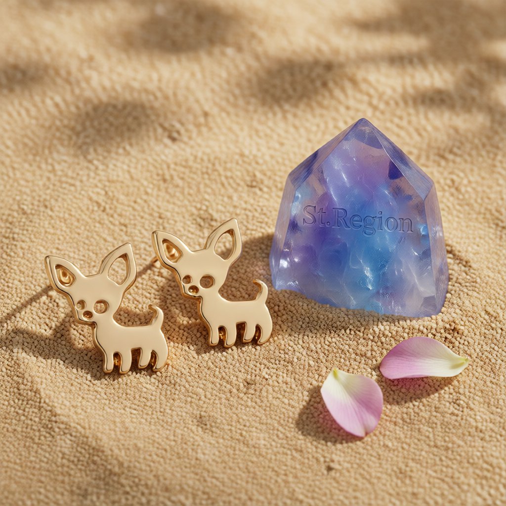 18K Gold-Plated Chihuahua Stud Earrings
