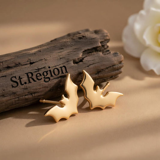 18K Gold-Plated Bat Stud Earrings
