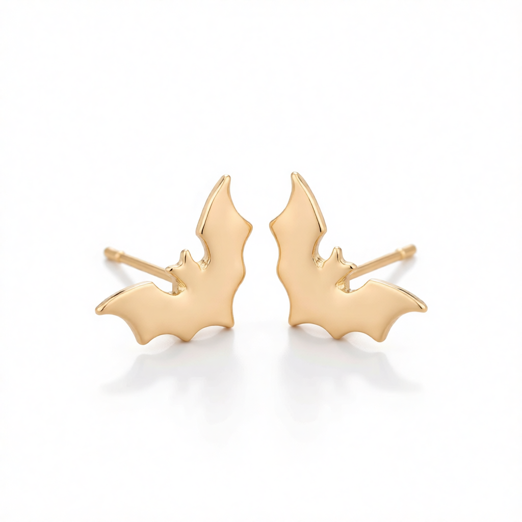 18K Gold-Plated Bat Stud Earrings